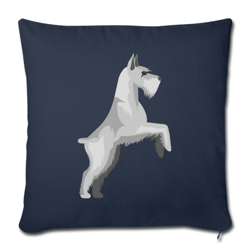 Schnauzer Throw Pillow Cover 18” x 18” - navy